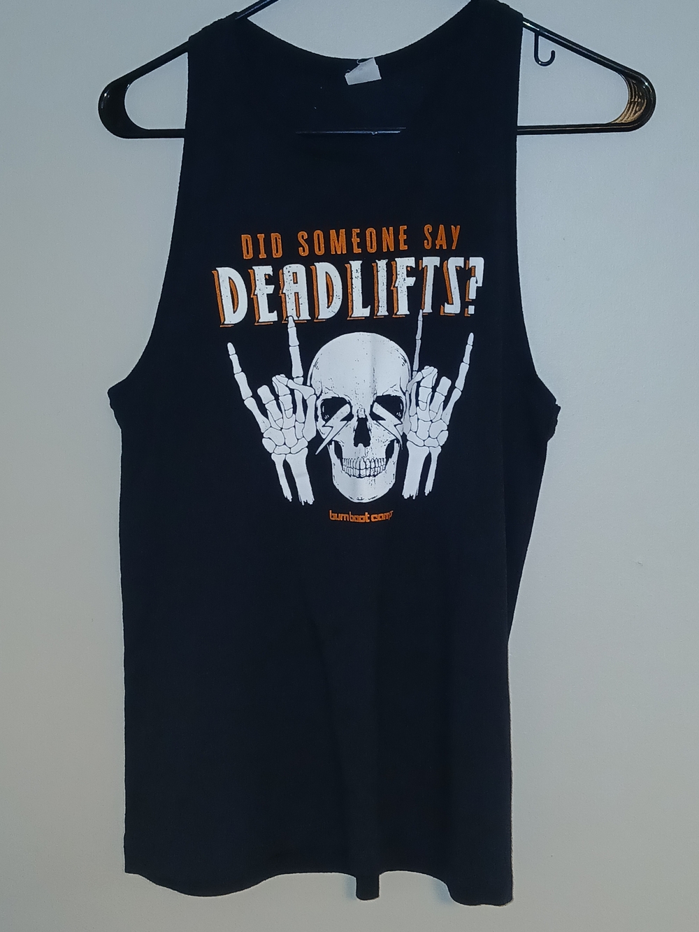Women's Black 'Did Someone Say Deadlifts?' Muscle Tee - burn Bootcamp
